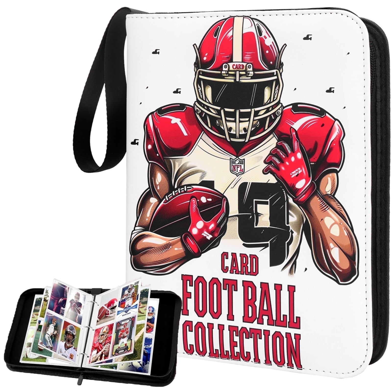 HBK Football Card Binder, 4 Pocket Trading Cards Binder, 2024 NFL Sports  Cards Holder, 400 Capacity Display Case - Walmart.com