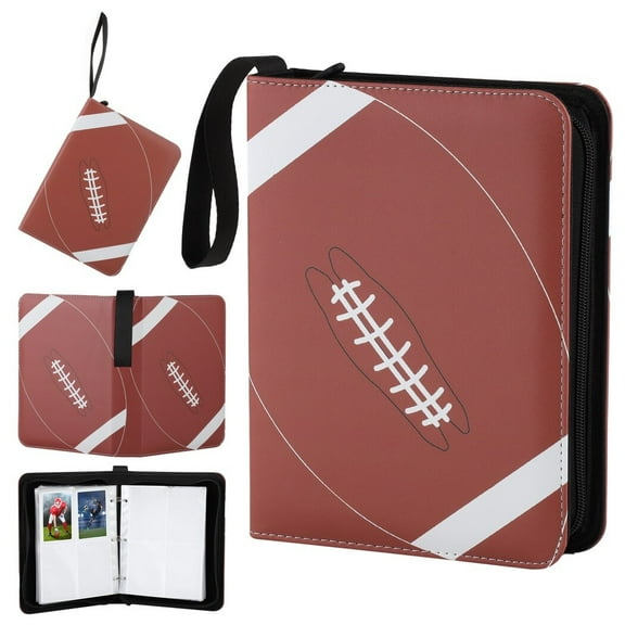 Football Card Binder, 400 Pockets Trading Card Holder Case, Football Trading Card Storage Album, Waterproof Leather Sports Card Organizer, Card Collection Binder Album Gift for Card Collectors