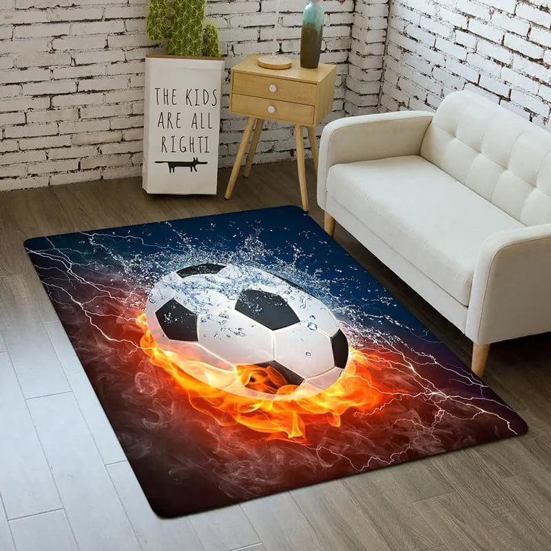 Foosball Rug Football Carpet Ball Sport Area Rug fors Playroom Bathroom Living Room ...