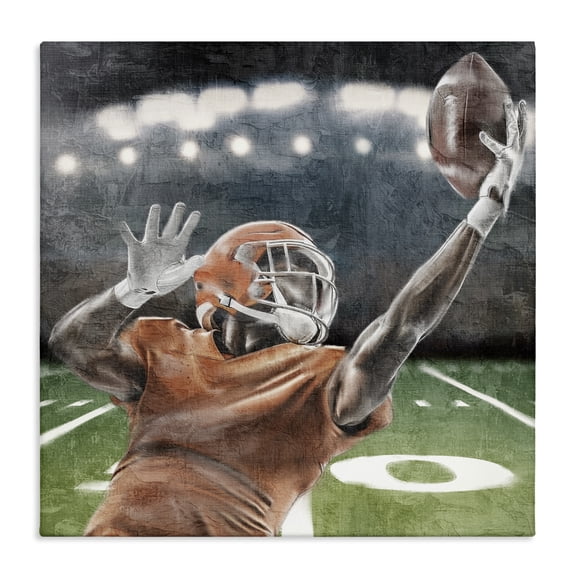Stupell Industries Football Catch In Action Canvas Wall Art, design by Kim Allen, 36 x 36