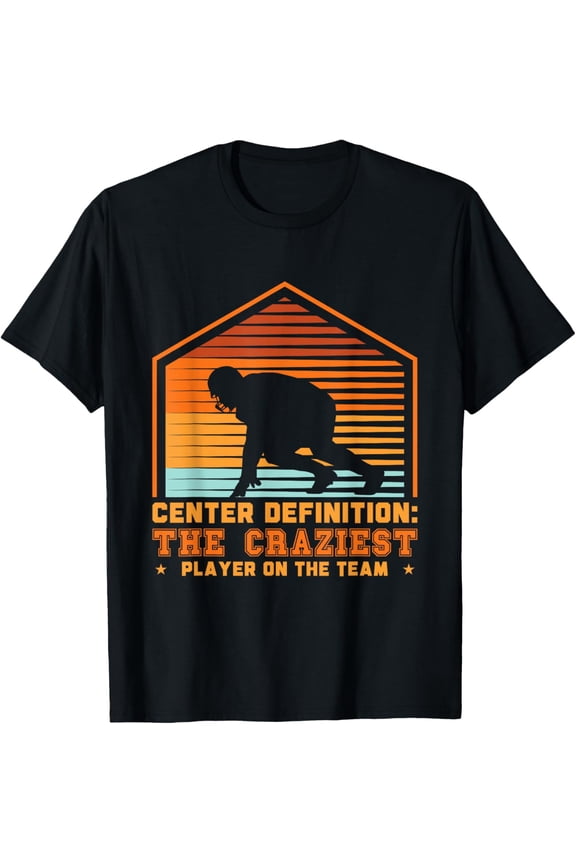 Football Center Definition Funny Lineman Retro Sports T-Shirt