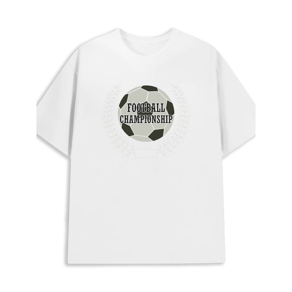 Football Champ Tee men's 180G 100% Cotton white Basic Unisex Shirt Short Sleeve tshirts Classic Unisex Shirt Crewneck tshirts Funny Unisex Shirt Cotton tshirts