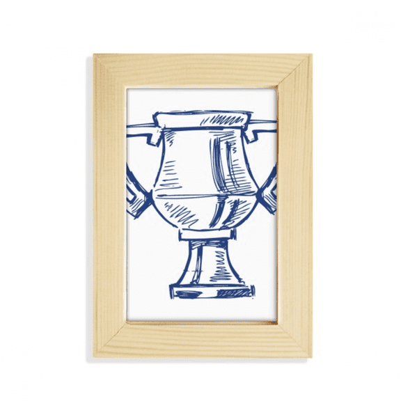 Football Championship Trophy Blue Desktop Display Photo Frame Picture Art Painting 5x7 inch