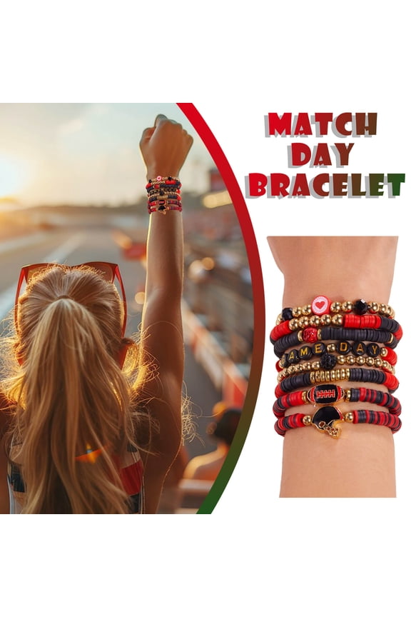 Football Charm Bracelet Stackable Boho | Sports Fan Jewelry for Women Men | Game Day Accessories | Summer Beach Style | Unique Football Mom Gift | Sporty Bangles | Trendy Football Enthusiast Bracelet