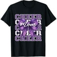 thumbnail image 1 of Football Cheer Mom Game Day Purple Bow Cheerleading T-Shirt TShirt, 1 of 4