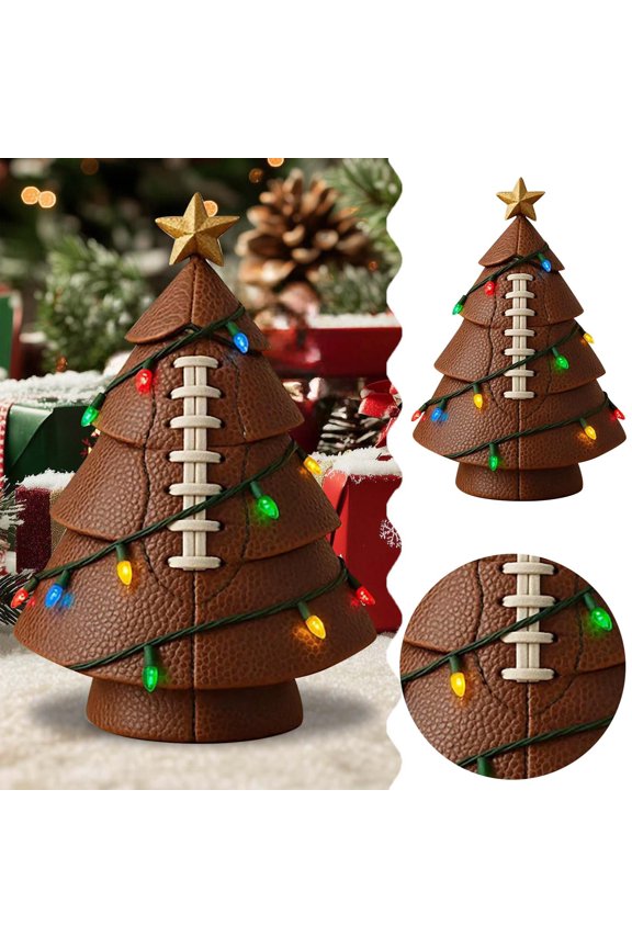 Football Christmas Tree Decor,Fun Christmas Decorative Football,Man Cave Holiday Decor,Table Decorations Figurine Set, for Indoor Desks ,Coffee