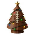 thumbnail image 1 of Football Christmas Tree Decorations, Sports Holiday Decor, Football Shaped Lit Christmas Tree with Gold Star Topper, Unique Game Room Centerpiece for Festive Celebration, 1 of 3