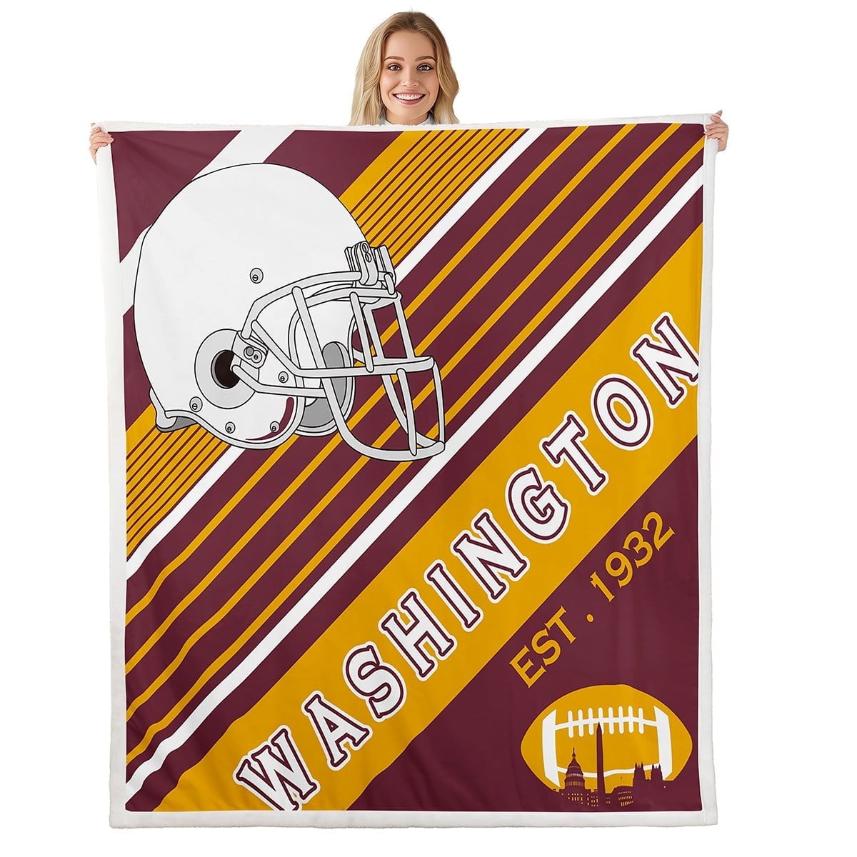 Sherpa Blanket Washington Football Team Throw Blanket Washington