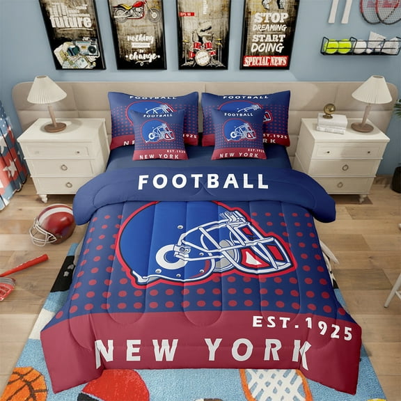 Football City Bedding Sets Twin Size Football Bed in a Bags 7 Piece Football Team Sports Game Comforter Set with Sheets Football Lover Bed Set American Football City Sheets(Las Vegas)