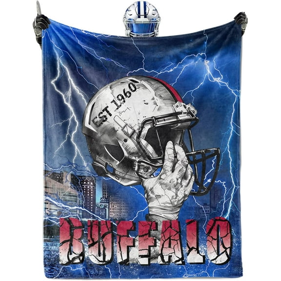 Football City Blanket Gifts for Men Cozy Throw Flannel Blanket for Sofa Couch 60x50 Inches (Buffalo)