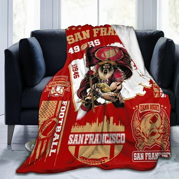 Football City Classic Throw Blanket, Football Team Fan Gifts, Soft Fleece Flannel Throw Blanket 60"X 50" Style4