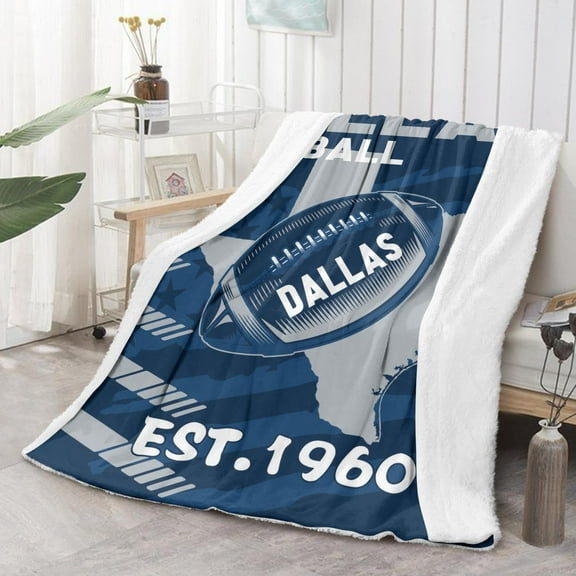 Football City Sherpa Throw Blanket,Double Layer Fabric Warm Blankets,Ultra Soft Flannel Blankets for Football Fans Gifts,60" X 50"