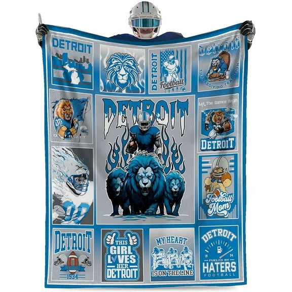 Football City Sherpa Throw Blanket,Ultra Soft Flannel Blankets,Double Layer Fabric Warm Blankets for Football Fans Gifts,60"" X 50""