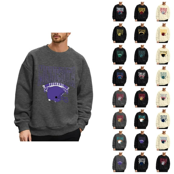 Football City Team Sweatshirts for Men 2025 Long Sleeve Crewneck Rugby Graphic Sweatshirt Pullover Tops