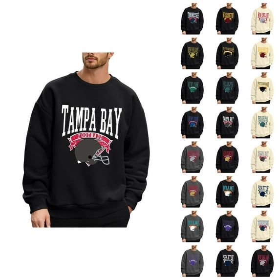 Football City Team Sweatshirts for Men 2025 Long Sleeve Crewneck Rugby Graphic Sweatshirt Pullover Tops