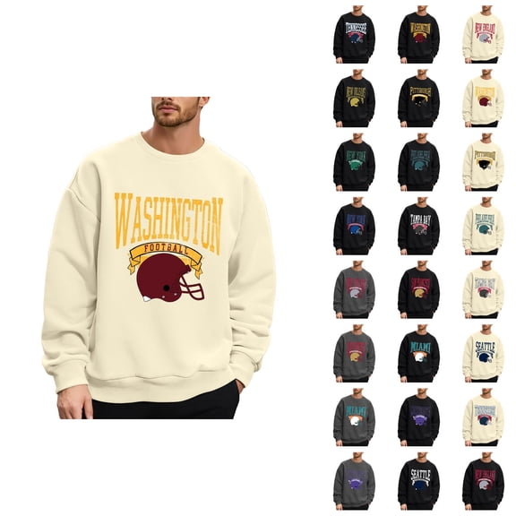 Football City Team Sweatshirts for Men 2025 Long Sleeve Crewneck Rugby Graphic Sweatshirt Pullover Tops