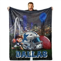 Football City Throw Blanket, Soft Flannel Sport Blanket for Fans Players, As a Gift for Man Women and Boys., Dallas