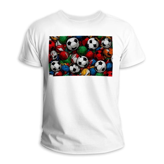 Football Classic White 100% Cotton T-Shirt for Men - Soft and Breathable Casual Tee for Everyday Wear - Lightweight Crewneck Top in Pure Cotton Fabric