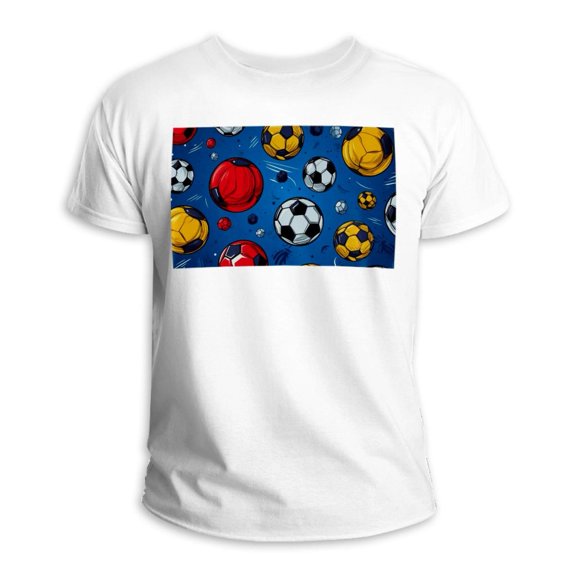 Football Classic White 100% Cotton T-Shirt for Men and Women - Soft Comfortable Tee for Everyday Wear - Unisex Casual Shirt in Various Sizes and Styles