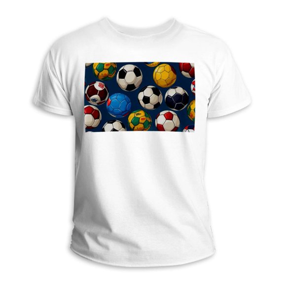Football Classic White 100% Cotton T-shirt - Unisex Summer Essential for Casual Wear - Soft Comfortable Tee for Men and Women - Lightweight Breathable Fabric