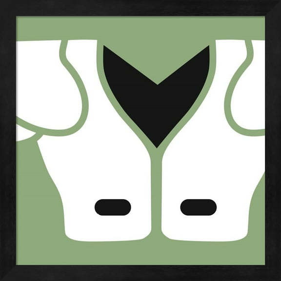 Football Close-ups - Shoulder Pads by Sports Mania, Framed Wall Art, 13.25W x 13.25H