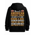 thumbnail image 1 of Football Coach Fire funny hoodies men's funny hoodies black Casual Wear on Weekends Everyday sweatshirt for the office, dates and outings winter Trendy Unisex hoodie, 1 of 7