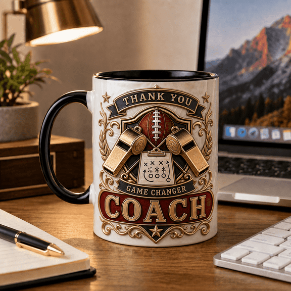 Football Coach Ceramic Mug, Game Changer Thank You Gift