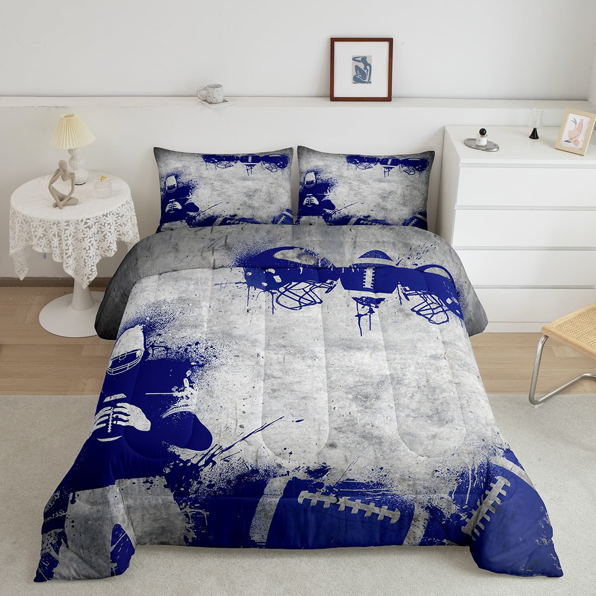 Football Comforter Set 3D Sports Rugby Bedding Comforter Sets, American