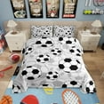 thumbnail image 1 of Football Comforter Set Soccer Ball Sports Pattern Bedding Bed Set Sports Theme Comforter Inner Fill Ball Competition Games Quilt Set Bedroom Collection Twin Size, 1 of 7