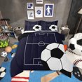 thumbnail image 1 of Football Comforter&nbsp;Set Full Size Soccer Bedding Set Teens,Sports Theme Bed Comforter&nbsp;Sets Dark Blue Ball Gaming Quilt Bed Set Football Room Decor with 2 Pillowcases, 1 of 6