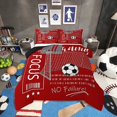 thumbnail image 1 of Football Comforter&nbsp;Set Full Size Soccer Sports Bedding Sets Teens,Football Field Themed Quilt Bed Set Red Ball Gaming Down Comforter Room Decor with 2 Pillowcases, 1 of 6