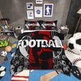 thumbnail image 1 of Football Comforter&nbsp;Set Queen Size Football Bedding Set,Sports Theme Bed Comforter&nbsp;Sets Red Black White Ball Gaming Quilt Bed Set Room Decor with 2 Pillowcases, 1 of 6