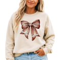thumbnail image 1 of Football Coquette Bow Sweatshirt for Women and Teens Trendy Game Day Football Ribbon Pullover Sand Sweatshirt Adult X-Large, 1 of 7