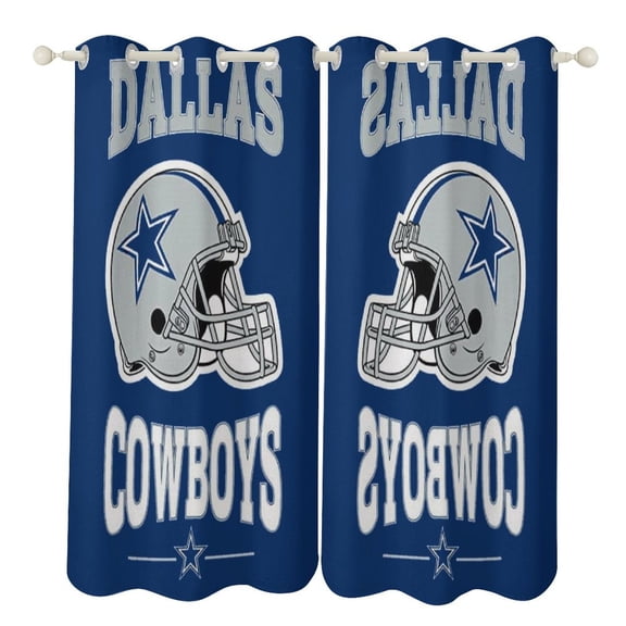 Football Cowboys Blackout Curtains Window Drapes Room Darkening Thermal Insulated Grommets Curtains, for Living, Dining, Bedroom,2 Panels