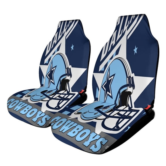 Football Cowboys Car Seat Cover Set Auto Front Bucket Cushion Protect Accessories 2 Piece