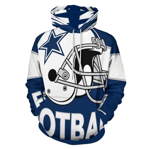 Football Cowboys Men's Women Vintage 3D Hooded Sweatshirt - All-Season Loose Fit Streetwear