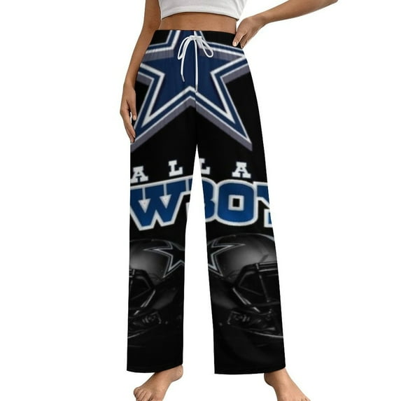 Football Cowboys Pajama Pants Breathable with Pockets Pajamas For Lady Vintage Sleeping Pants Bedroom Homewear