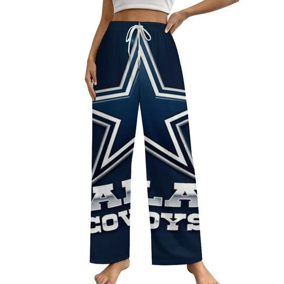Football Cowboys Pajama Pants Breathable with Pockets Pajamas For Lady Vintage Sleeping Pants Bedroom Homewear