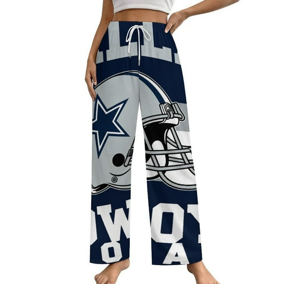 Football Cowboys Pajama Pants Breathable with Pockets Pajamas For Lady Vintage Sleeping Pants Bedroom Homewear