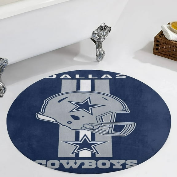 Football Cowboys Round Area Rugs for Bedroom Living Room, 5FT Soft Comfy Indoor Circle Carpets, Carpet Home Decor Floor Mat