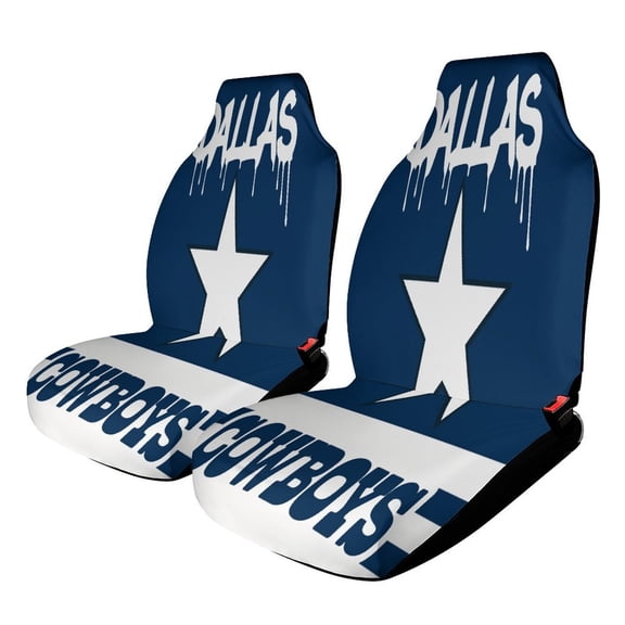 Football Cowboys Set of 2Pcs Car Seat Covers Easy Clean Automobile Seat Protector Car Interior Accessories
