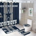 thumbnail image 1 of Football Cowboys Shower Curtain Bathroom Sets Toilet Lid Rug, Bath Mat And Contour Mat, Shower Curtain 4Pcs, 1 of 6