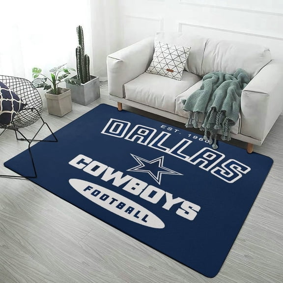 Football Cowboys Soft Comfy Area Rugs Carpet Suitable Flannel for Living Room Kitchen Bedroom Laundry Room Home Decorations