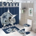 thumbnail image 1 of Football Cowteenagers Shower Curtain Sets Non-Slip Rugs Bath Mat Toilet Cover U Shaped Mat 4 Pcs, 1 of 6