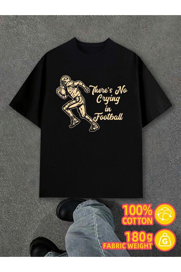 Football Crying Tee men's black 180G 100% Cotton New spring and autumn styles Fashionable printed T-shirts Classic Unisex Shirt Printed tshirts Retro Unisex Shirt Crewneck tshirts