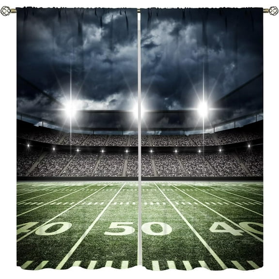 Football Curtains Boys Bedroom Room Curtains Sports Kids Arena Stadium Men''s Room Blackout Curtains 42x54 Inches 2 Panels