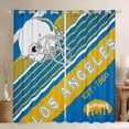 thumbnail image 1 of Football Curtains & Drapes American Football City Curtains, Sports Game Rugby Decor 30%-50% Blackout Curtains Geometry Striped Window Curtains 42''Wx90''L, Sky Blue Yellow (Los Angeles), 1 of 6
