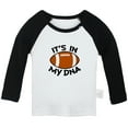 thumbnail image 1 of Football It's In My DNA Funny T shirt For Baby, Newborn Babies T-shirts, Infant Tops, 0-24M Kids Graphic Tees Clothing (Long Black Raglan T-shirt, 0-6 Months), 1 of 4