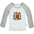 thumbnail image 1 of Football It's In My DNA Funny T shirt For Baby, Newborn Babies T-shirts, Infant Tops, 0-24M Kids Graphic Tees Clothing (Long Gray Raglan T-shirt, 6-12 Months), 1 of 4