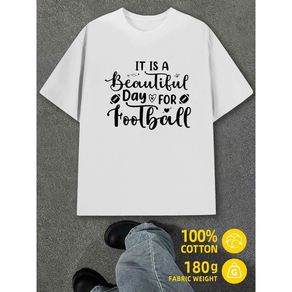 Football Day Tee mens white 180G 100% Cotton Daytime and weekend wear Vintage Unisex Shirt Printed tshirts Unique Design Unisex Shirt Crewneck tshirts